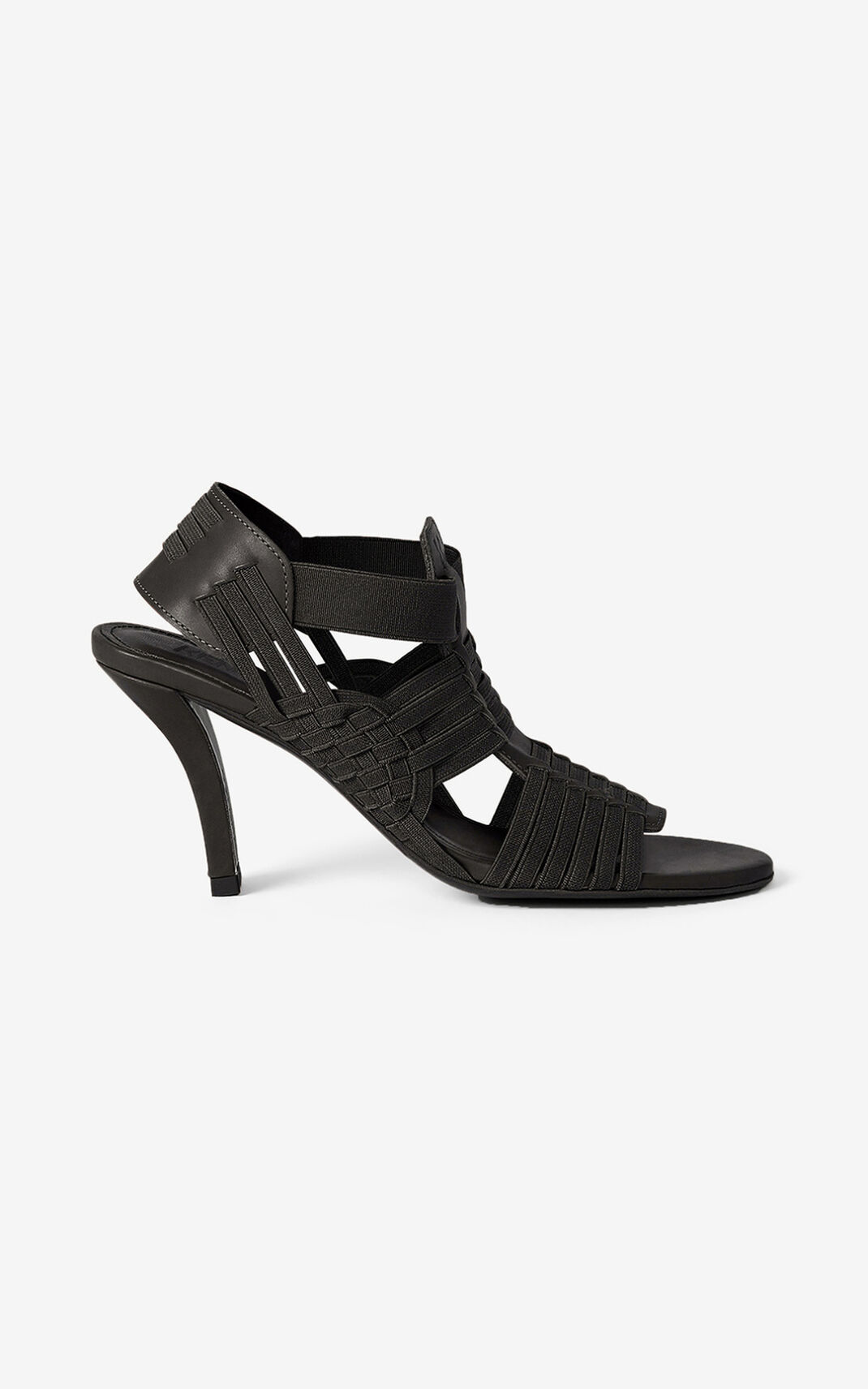 Kenzo Greek heeled レザー サンダル レディース 黒 - HRANXE536